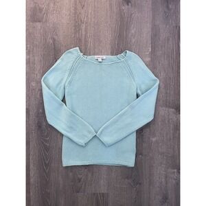 Cold Water Creek Blue Women's Sweater Size Small 100% Cotton Long Sleeve
